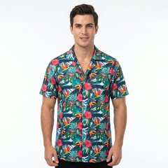 Patterned short-sleeve shirt B005