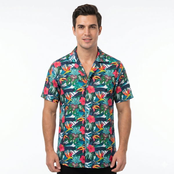Camicia fantasia  mezza manica B005