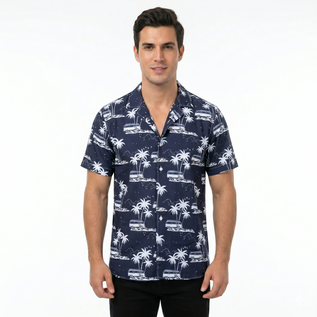 Patterned short-sleeve shirt B001