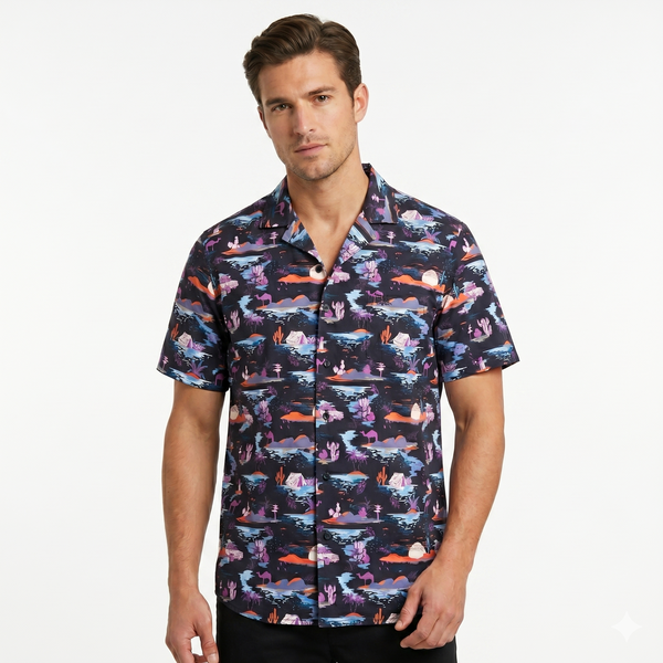 Camicia fantasia  mezza manica B002